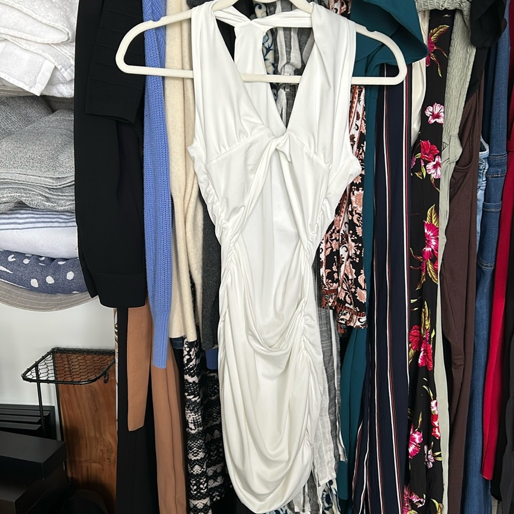 White sexy short dress size small